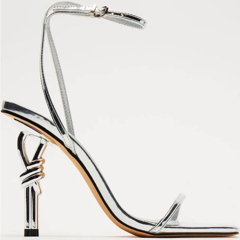 Fashion Nova Metallic Silver Heels